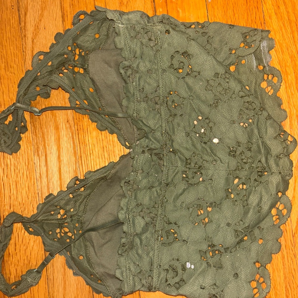 Aerie Lace Bandeau in Forest Green